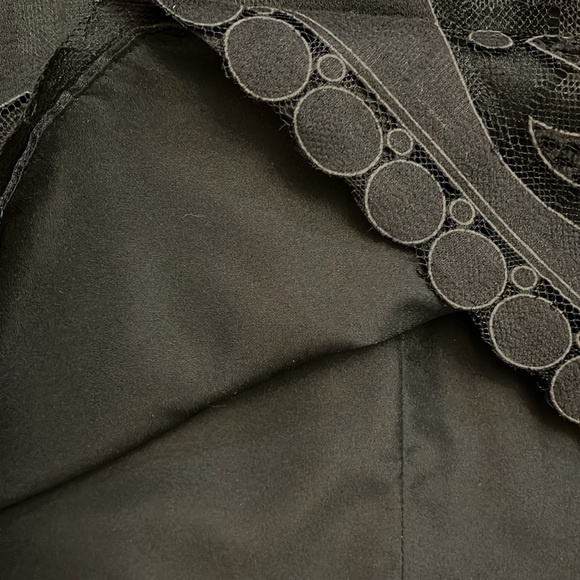 VTG Black Strapless Mini Dress Lined Sheer Textured Appliqué Formal Goth Moto 12 - Picture 6 of 11